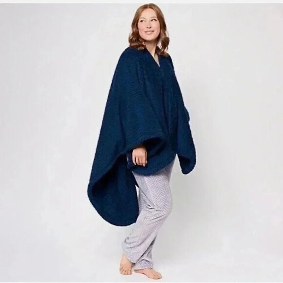 Berkshirez Wearable Blanket 58x64 Plush Fluffie Throw New Navy - Picture 1 of 5
